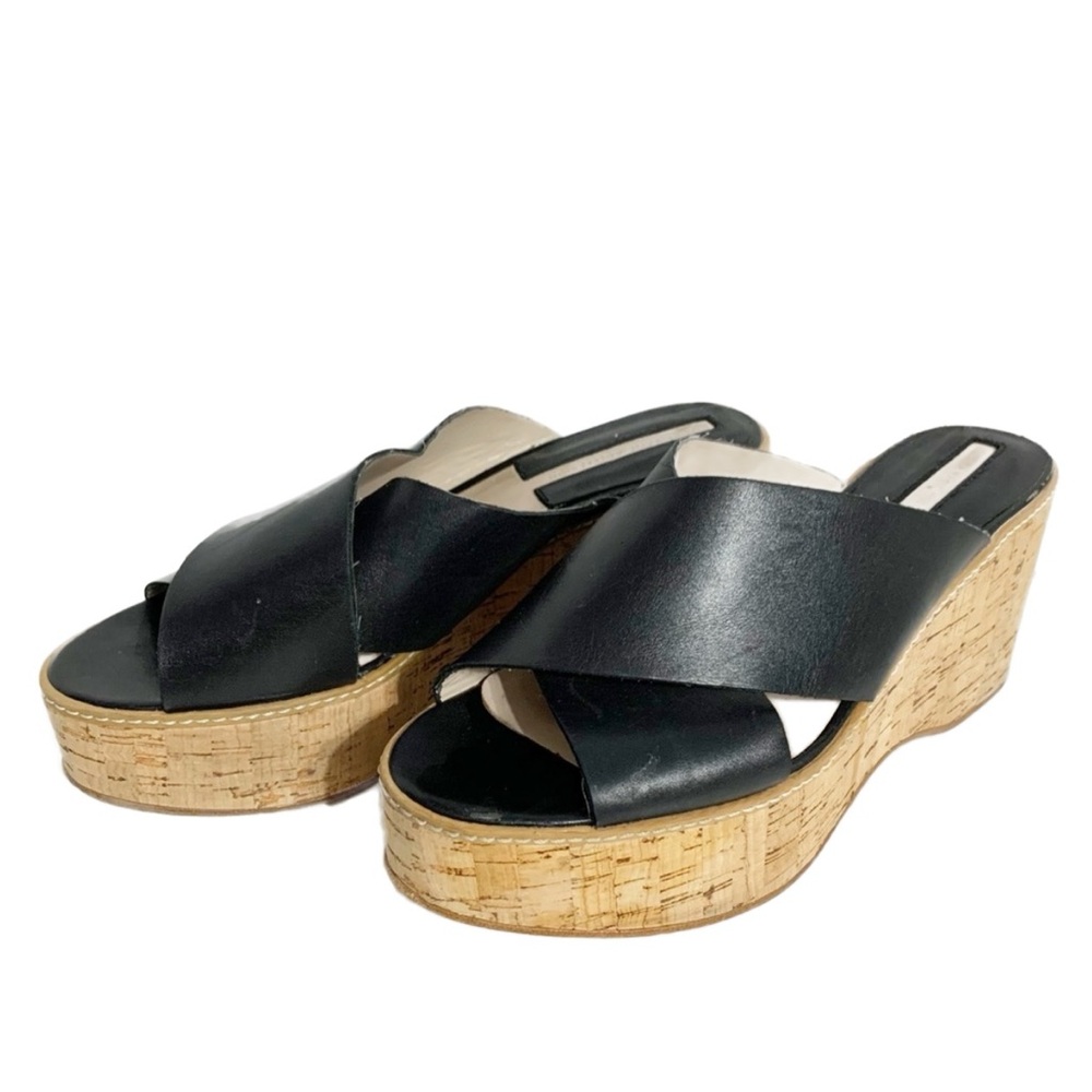 Zara Basic Collections Double Strap Cork Wedge Sl… - image 1